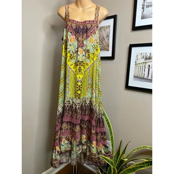 Anthropologie Floral Maxi Dress - Yellow and Purple - Picture 8 of 11
